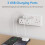 Plug Adapter with 3 USB, Mscien Double Plug Adaptor, Multi Plug Extension, Dual 2 Pin Socket at The Bottom, 13A UK Surge Protected Multiplug Extender, 3