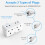 Plug Adapter with 3 USB, Mscien Double Plug Adaptor, Multi Plug Extension, Dual 2 Pin Socket at The Bottom, 13A UK Surge Protected Multiplug Extender, 5