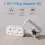 Plug Adapter with 3 USB, Mscien Double Plug Adaptor, Multi Plug Extension, Dual 2 Pin Socket at The Bottom, 13A UK Surge Protected Multiplug Extender, 2