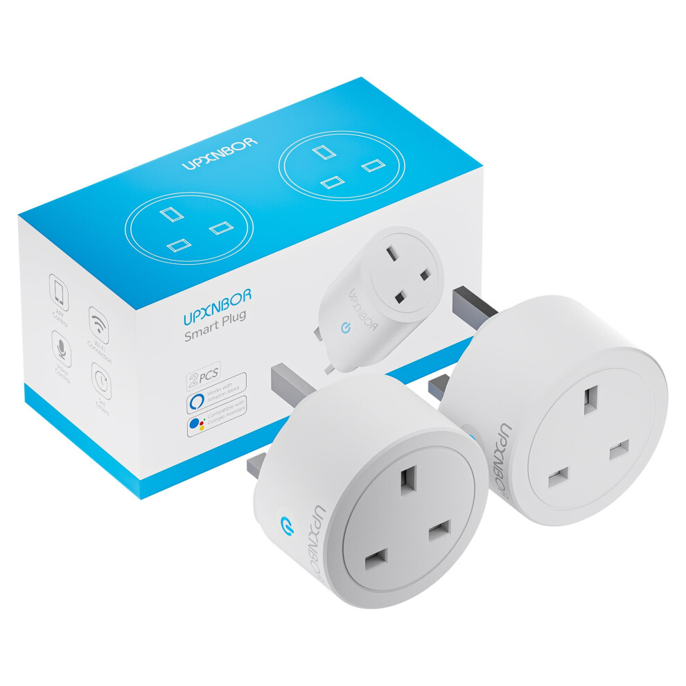 Upxnbor Smart Plug Wi-Fi Outlet, Works With Alexa & Google Home, Wireless Smart Socket With Energy Monitoring, Timer & App Remote Control, Device 5051222396971