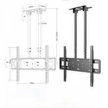 Adjustable universal telescopic ceiling TV mount, suitable for 60-100 inch TVs.
