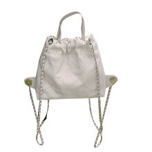 Denim Bucket Bag med snørelukning Blød PU-læderhåndtaske Hobo-skuldertaske til kvinder, rombemønster Slidstærk Holdbar Nem