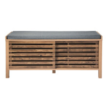 Shoe bench with 2 sliding doors and openwork slats, 112 cm wide, LIAM