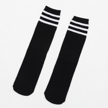 Kniehohe Socken für Damen und Herren, Unisex-Komfortsocken aus dehnbarem Strickgewebe mit modischem Streifenmuster, weich und atmungsaktiv.