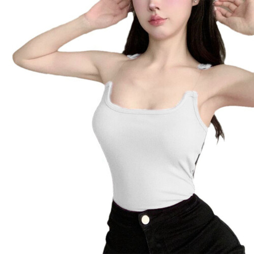 Ελαφρύ μπλουζάκι Cami Tank, κομψό, casual, αναπνεύσιμο, με τιράντες, αμάνικο, κοντό τοπ