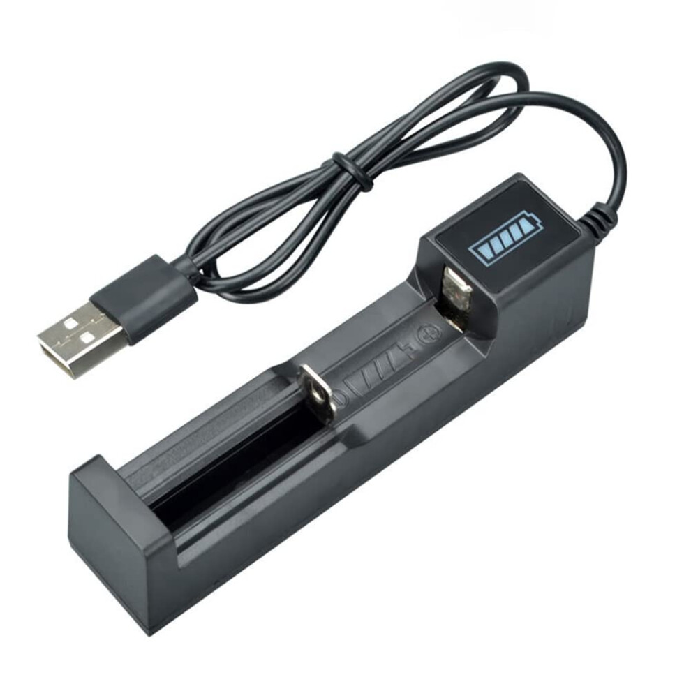 Universal Usb Rechargeable Battery Charger 1 Slot For 18650 26650 14500 16340 Lithium Batteries Abs 9044945664492