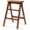 Wooden Step Stool Ladder for Adults Solid Wood Foldable SpaceSaving Footstool Bench Brown A 1
