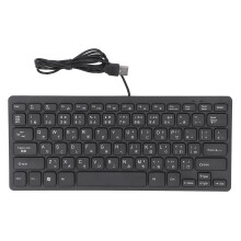 Teclado com fio ultrafino, layout QWERTY ergonômico, longa durabilidade, resistente a respingos, 78 teclas, teclas finas, interface USB, digitação