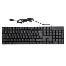 Teclado de computador com fio em árabe e inglês, design ergonômico, tamanho normal, membrana resistente a derramamentos, conexão USB plug and