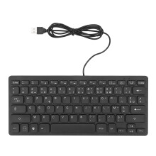 Mini teclado com fio ultrafino e leve, portátil, com 78 teclas, pequeno, USB, multimídia, para computador desktop, notebook e laptop com Windows 7,
