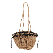 Bolsa transversal de palha trançada, estilo hobo, com cordão, ideal para o verão, perfeita para férias. Design exclusivo, leve e confortável,