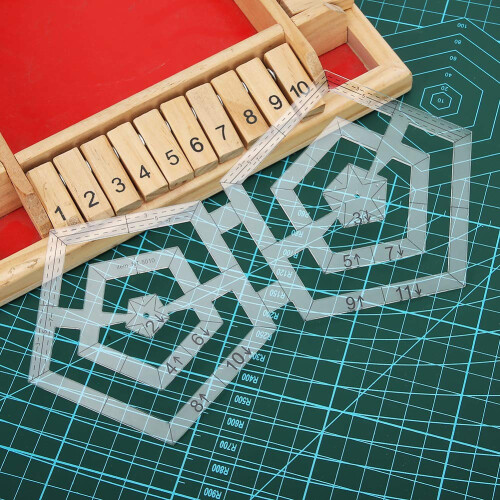 Double Pentagon Quilting Ruler, Transparent Acrylic Sewing Template with DualSize Precision Cutting Guide 1