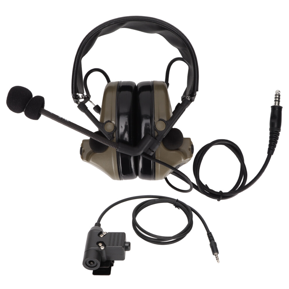 Shooting Earmuff Tactical Headset With Mic Electronic Active Noise Reduction Automatic Sound Pickup Military Headset Walkie Talkie Headset Detachable 9482828258251