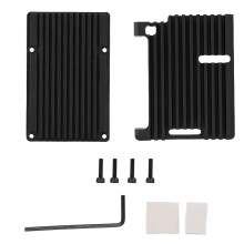 Koelbehuizing voor Raspberry Pi4B: ultradunne aluminium behuizing met efficiënte warmteafvoer en bescherming tegen beschadigingen.