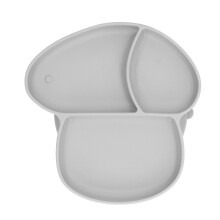 Tigela de silicone com ventosa, livre de BPA, para crianças pequenas. Prato infantil atóxico com divisórias, design resistente ao calor e próprio