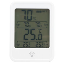 Digitales Raumtemperaturmessgerät mit Hygrometer, Innenthermometer und Feuchtigkeitsmesser mit zwei Sensoren, hochpräzisem, hintergrundbeleuchtetem