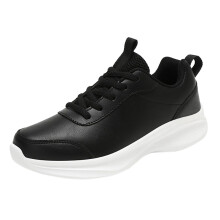 Men's Waterproof Leather Trainers Black Winter Sport Shoes Comfortable Casual Dark Gray 10.5 UK