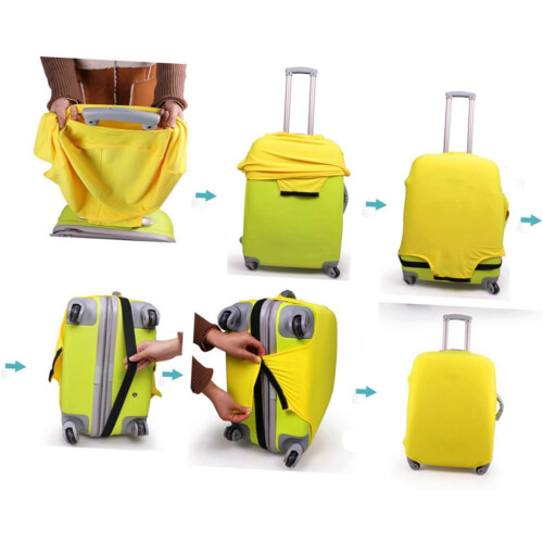 Elastic Red Luggage Cover Dustproof ScratchResistant Stretch Suitcase Protector with Handle Access 1