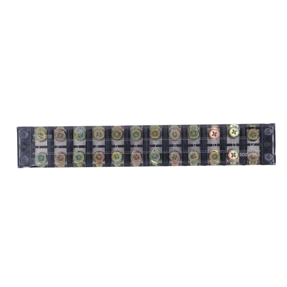 Dual Row High Current Terminal Strip 60A 600V 12-Position Red 4961381051868