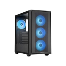 Midden Toren Behuizing - CHIEFTEC - Hunter 3 RGB - Glazen Paneel - Staal Legering - Mat Zwart