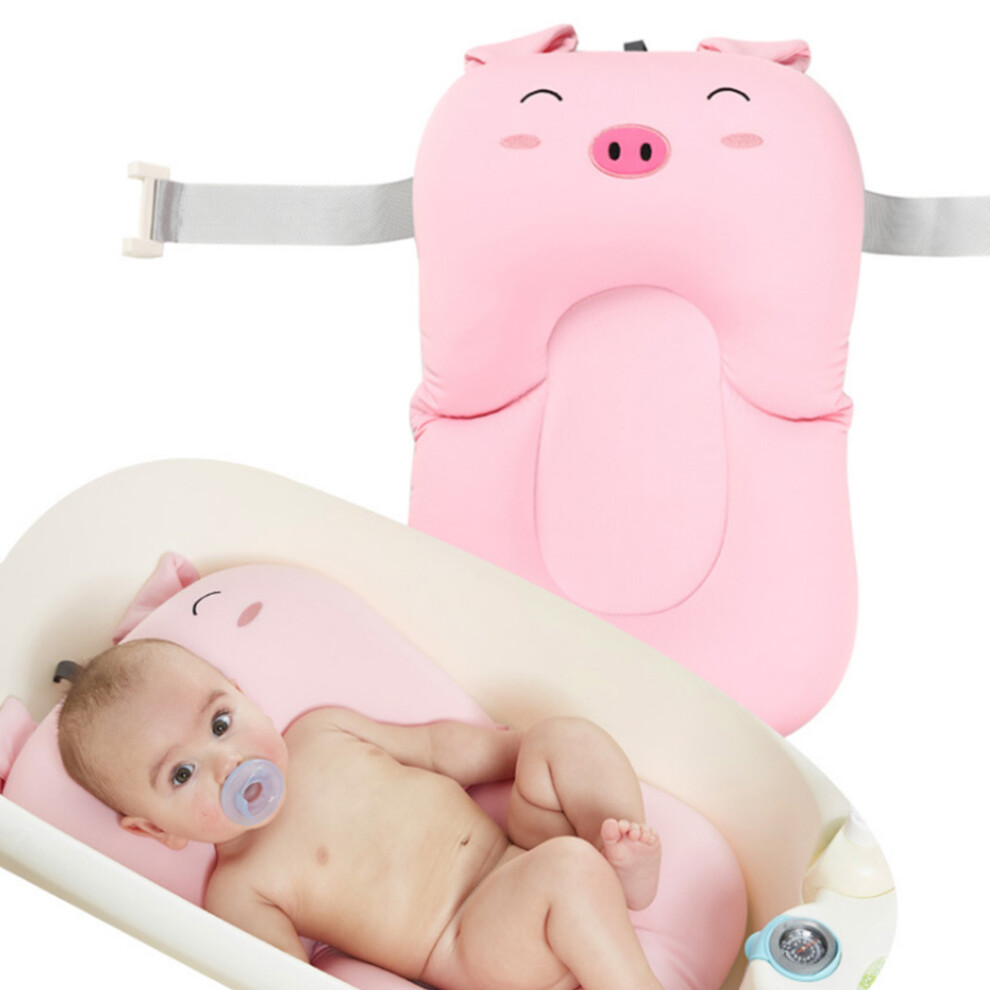Baby Bath Cushion Floating Foldable Adjustable Infant Bath Supporter Nonslip Bathtub Mat Soft And Comfortable Mesh Fabric Universal Baby Bath Mat For