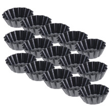 15Pcs NonStick Carbon Steel Egg Tart Molds Reusable Fluted Tartlet Baking Cups for Desserts