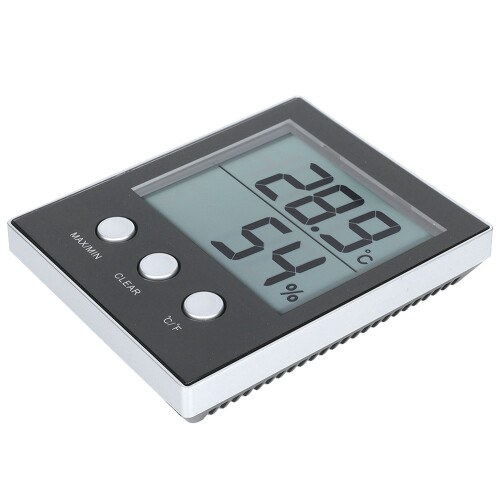 Termômetro e Higrômetro Digital com Visor LCD, Medidor de Temperatura Interno e Externo, Relógio Multifuncional com Sensor de Sonda com Fio, 2