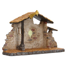 Lebendige Harz-Weihnachtskrippe 27,8 cm Weihnachtsstall-Dekoration Geschenk