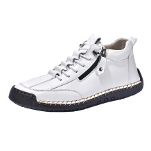 Men's Waterproof Winter Snow Boots with Fleece Lining, AntiSlip Sole, White Size 8 UK
