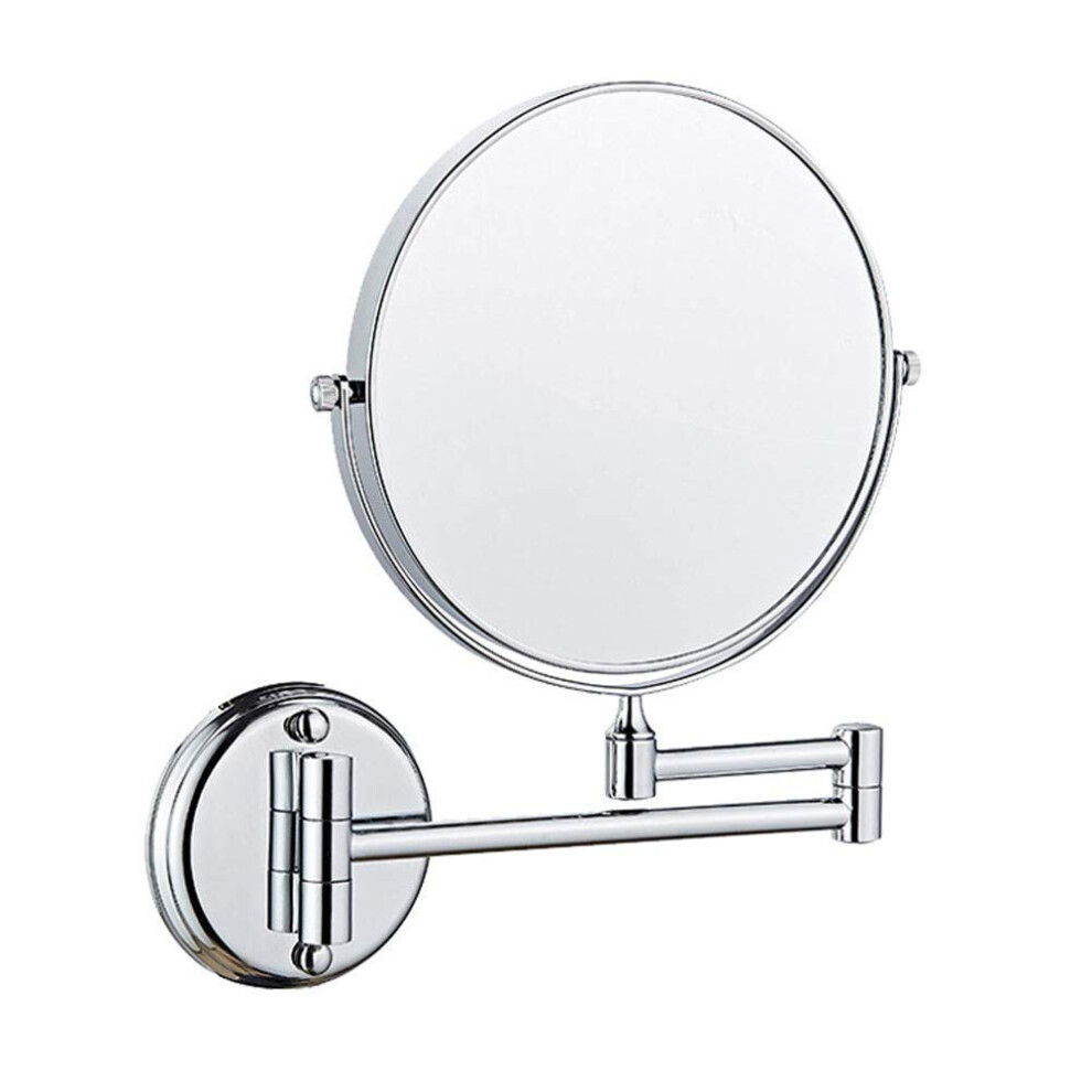 8 Inch Wall Mounted Makeup Mirror, Double Sided 1X 3X Magnification, Extendable Folding Arm for Bathroom Vanity and Shaving
