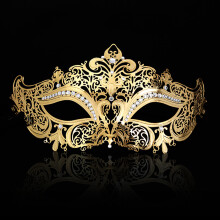 Mască de bal mascat pentru femei, mască metalică venețiană cu stras strălucitor, pentru petrecere, bal de absolvire, design superb, elegant, de
