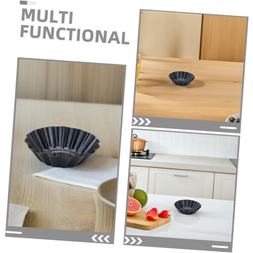 12pcs Carbon Steel Egg Tart Molds NonStick Easy Release Chrysanthemum Baking Cups for Kitchen 1