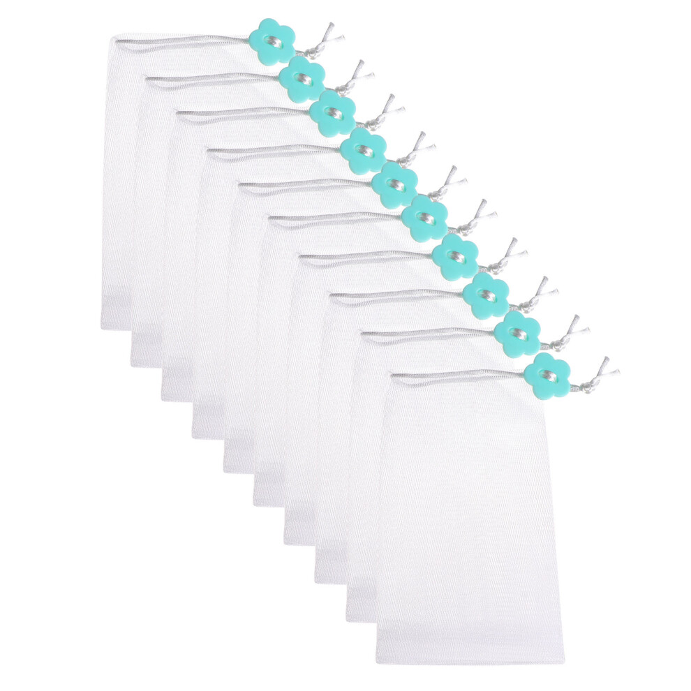 Iplusmile 20Pcs Soap Pouch Bubble Net Holder Portable Drawstring Exfoliating Bag