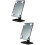 2Pcs Black LED Makeup Mirror Tabletop Vanity Mirror Swivel with Light 7
