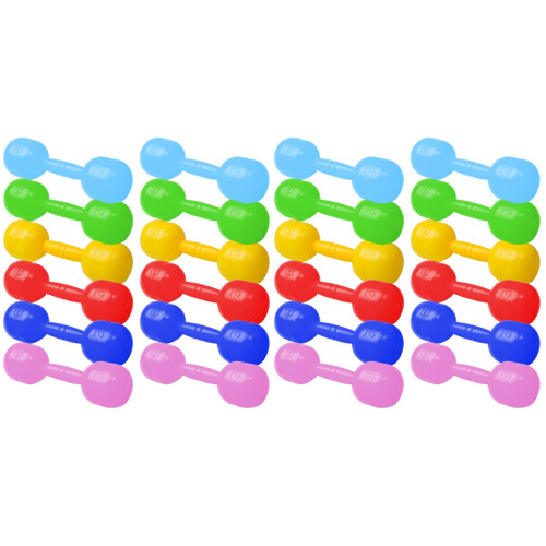 24Pcs Assorted Color Plastic Dumbbells Exercising Tools for Kids 1