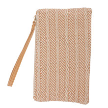 3Pcs Multi-Color Straw Women Wristlet Wallets Zipper Clutch Purses