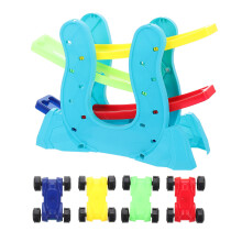 3Pcs Multi-Layer Plastic Car Ramp Toy for Toddlers Green Indoor Game