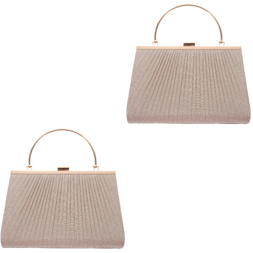 2Stk Goldfarbene Clutch Damen Praktisch 2