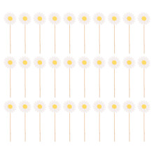 144Pcs White Daisy Cake Picks Paper Flower Toppers for Celebration