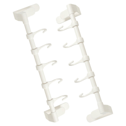 6Pcs Space-Saving White Plastic Cabinet Door Towel Hooks Rack 1