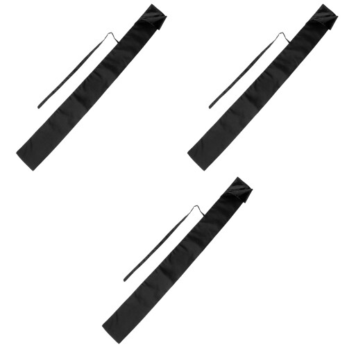 3Pcs Sturdy Black Cotton Swords Protective Carry Cases with Strap 2