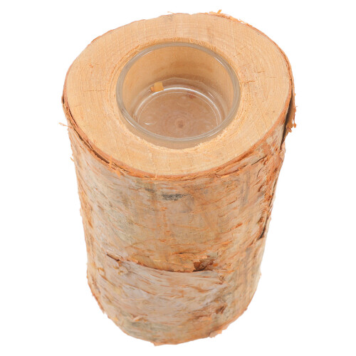 2Sets Light Brown Rustic Wood Candle Holders Tea Light Table Display 1