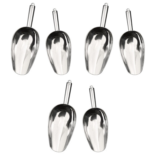 6Pcs Stainless Steel Food Scoops Silver Multi-Purpose Kitchen 2