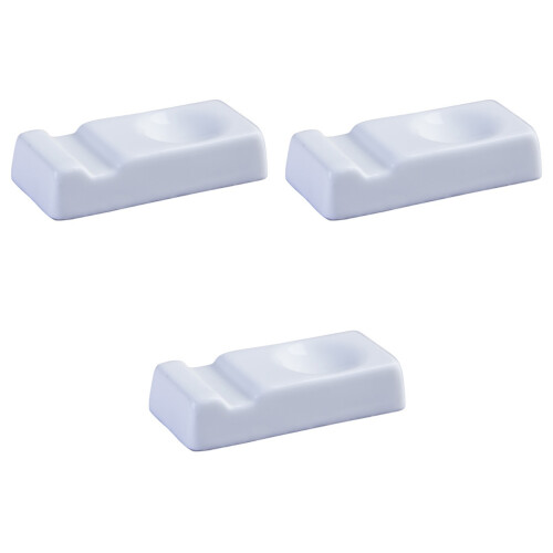 3Pcs Versatile Ceramic Chopsticks Holder White Dinner Spoon Stand 2