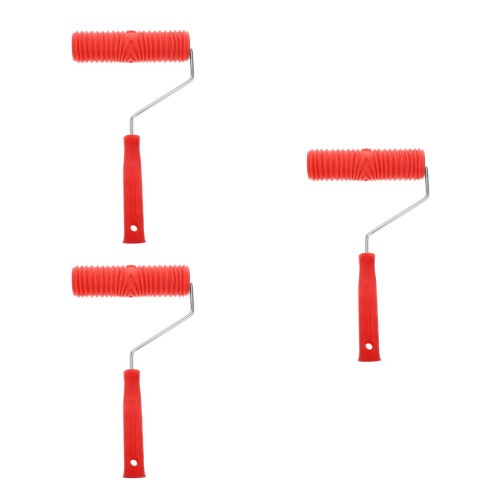 3Pcs Multi-Layer Coating Painting Roller Red Plastic Handle Wall Tool 1