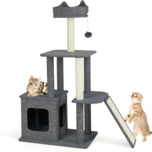 Árvore para gatos 95 x 40 x 117 cm com plataformas acolchoadas e postes a