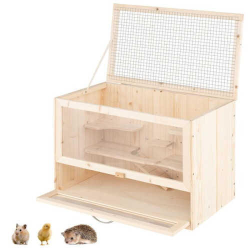 Cage pour hamster avec toit rabattable 60 x 35,5 x 42 cm espace de jeu