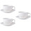 3Sets White Ceramic Tea Cup Saucer Set Stylish for Home 7
