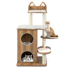 Árvore para gatos moderna 81 x 57 x 122 cm com nichos confortáveis e postes