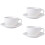 3Sets White Ceramic Tea Cup Saucer Set Stylish for Home 6